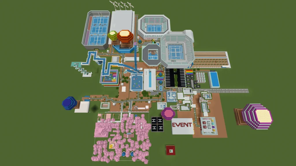 Minecraft Education build of a reimagined Australian Open precinct by 2025 Years 4 to 6 winners