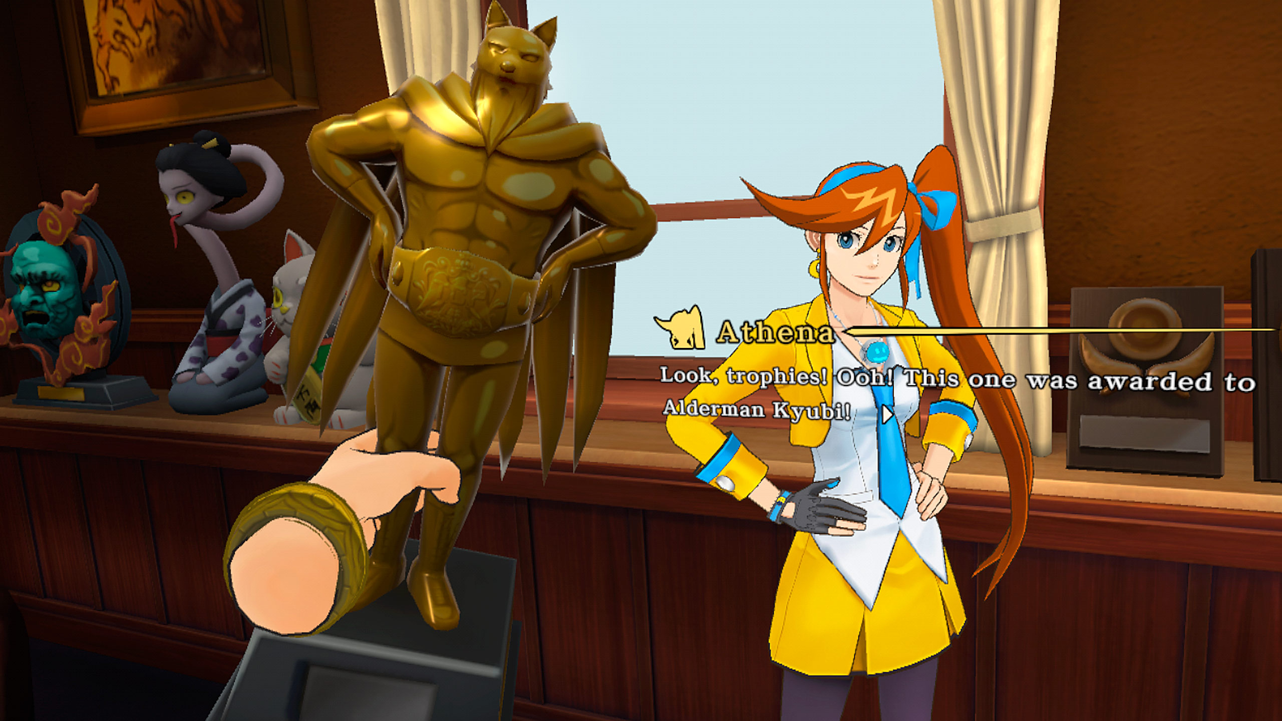Athena Cykes in a Phoenix Wright: Ace Attorney – Dual Destinies VR screenshot