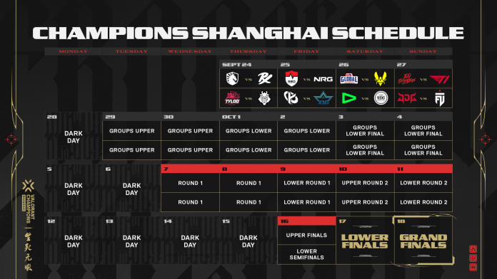 VALORANT Champions Shanghai schedule graphic