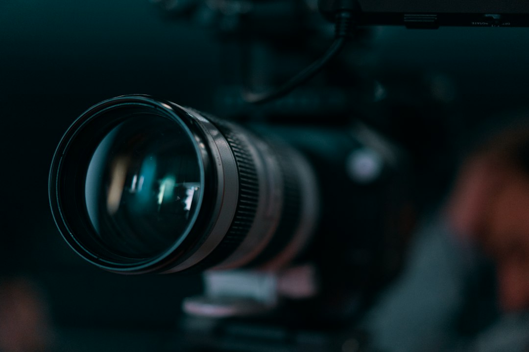 A professional cinema camera set up for an interview shoot