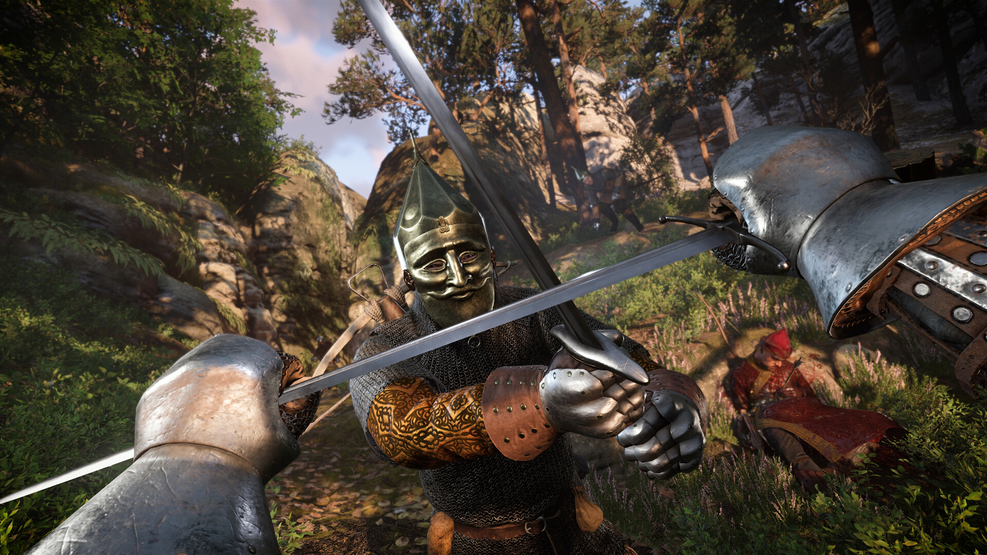 A sword fight in a Kingdom Come: Deliverance II screenshot