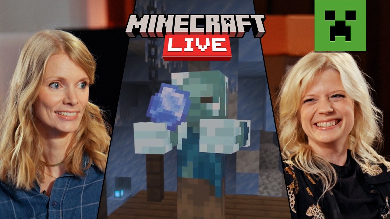The frozen zombie variant from Minecraft's ice caves, shown in the Minecraft LIVE after show