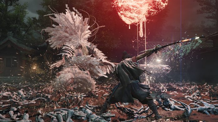 A screenshot from Onimusha: Way of the Sword showing swordplay combat in Edo-era Kyoto