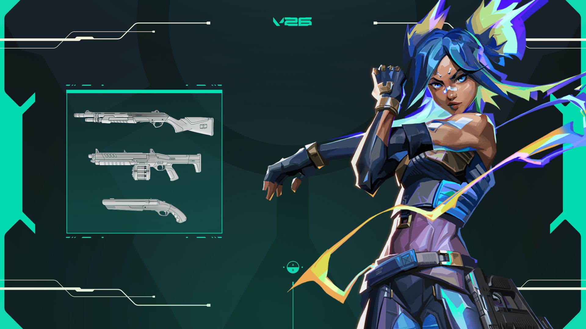 VALORANT Patch 13.06 key art showing an Agent beside new weapons