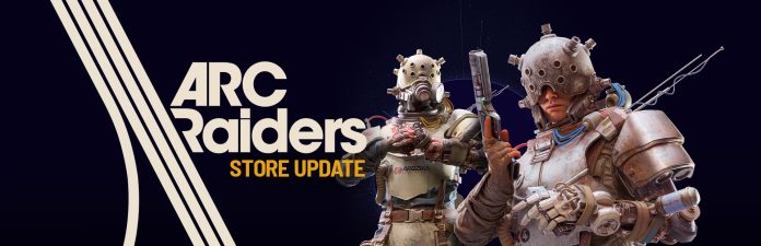 ARC Raiders Store Update banner: the game's logo beside two armoured raiders in patched, rusted suits against a dark blue background.