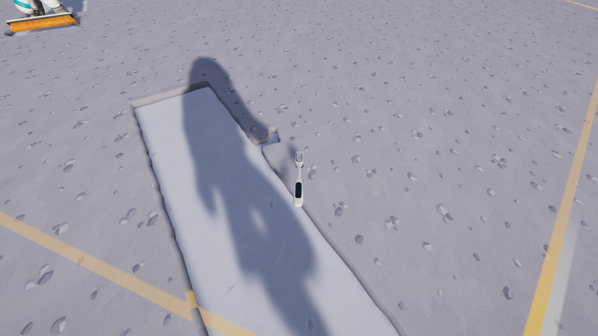 Moon Sweepers: bundled conveyor belts curving away from a white station building across the Moon