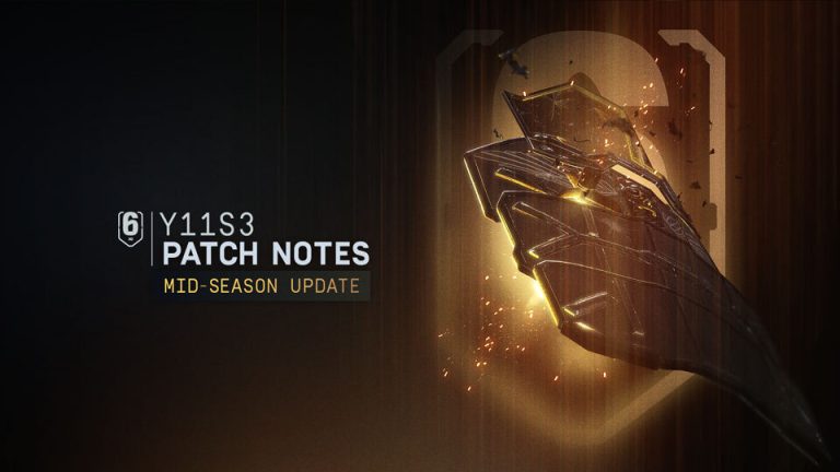 Patch notes graphic reading Y11S3 Patch Notes, Mid-Season Update, beside a glowing golden shield.
