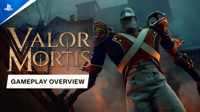 Valor Mortis gameplay overview trailer. Image: One More Level A soldier in a red Napoleonic uniform beside the Valor Mortis Gameplay Overview title